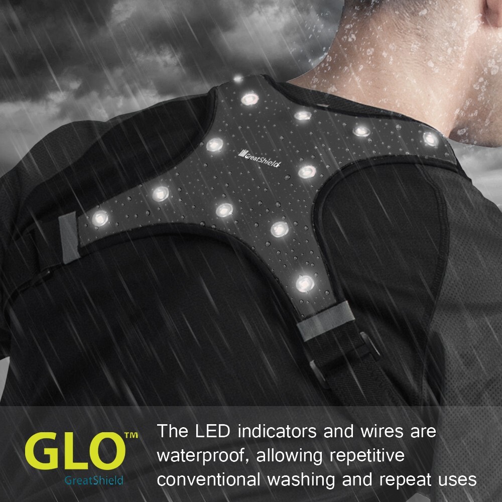 Reflective Waterproof LED Light Safety Vest Outdoor Running Cycling Biking Night