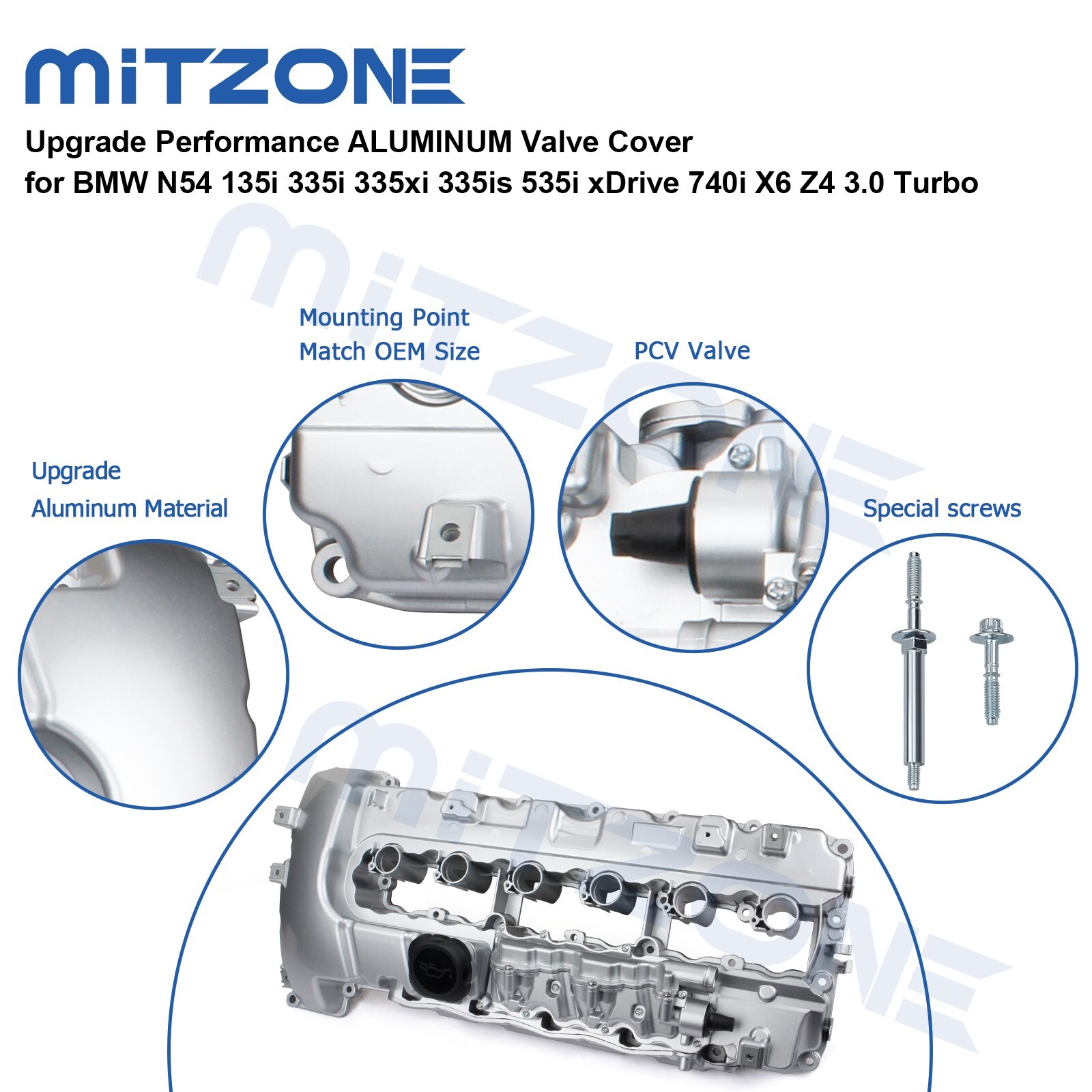 ALUMINUM Valve Cover for BMW N54 135i 335i 335xi 335is 535i xDrive 740i X6 Z4🚗