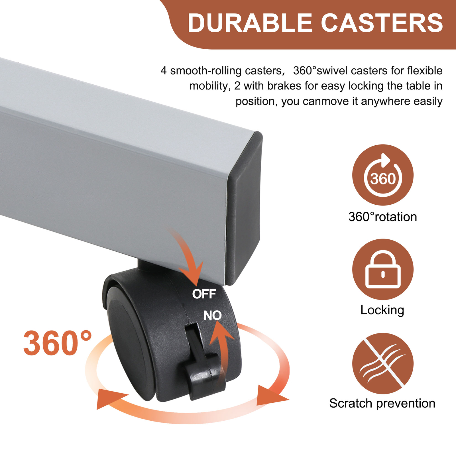 Rolling Drawing Drafting Table Tempered Glass Desktop Saving Space for Work