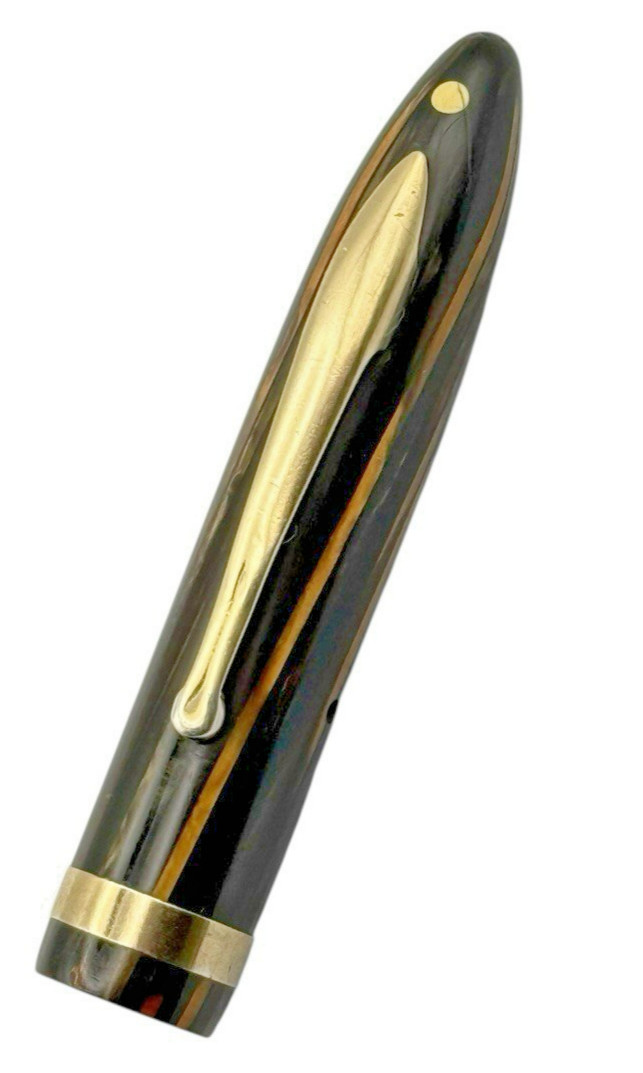 Vintage Sheaffer White Dot Balance Fountain Pen Golden Brown Striped Restored