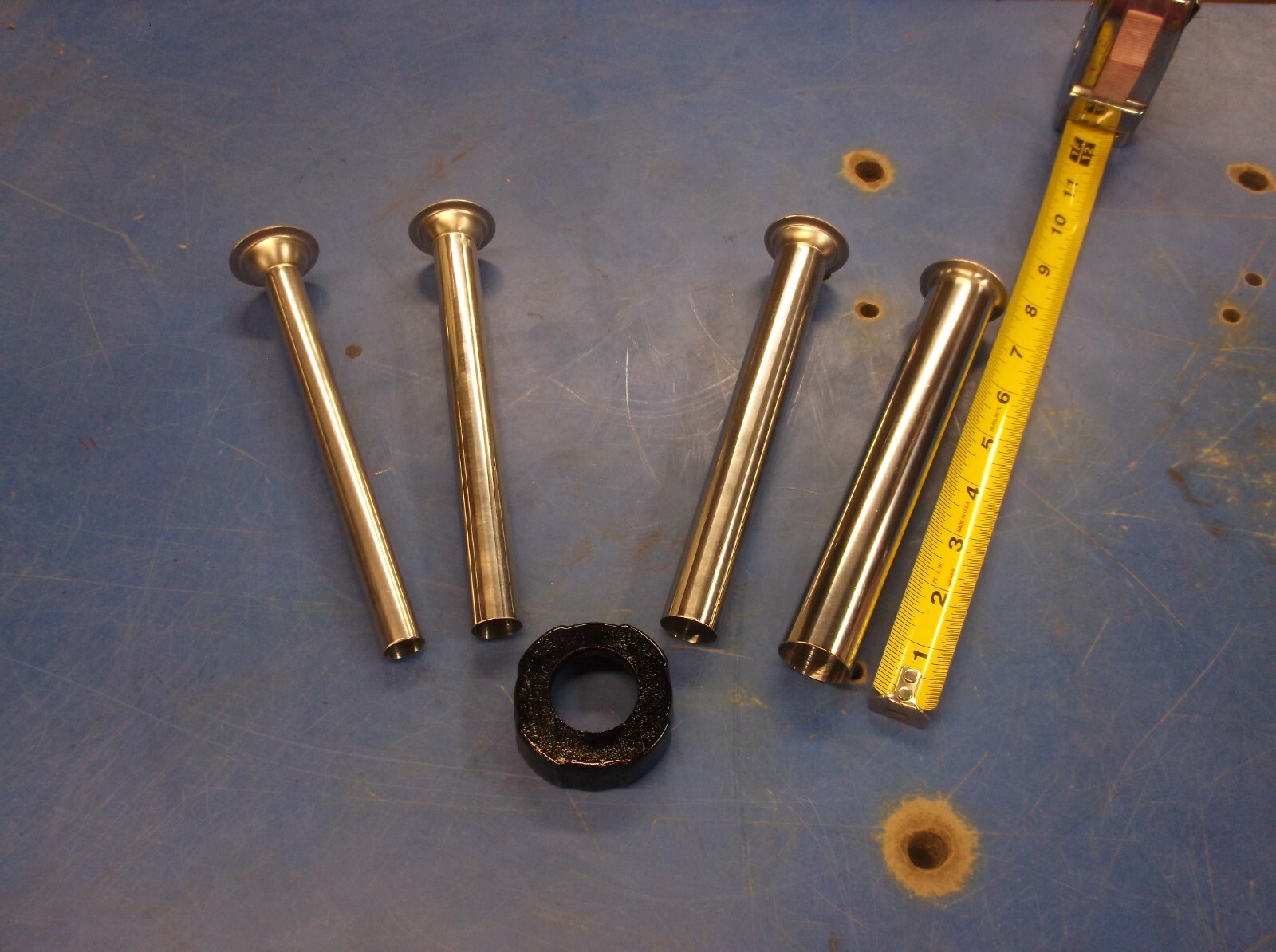 ENTERPRISE & OTHER NUT STAINLESS STEEL TUBES SET SAUSAGE STUFFER LARD PRESS