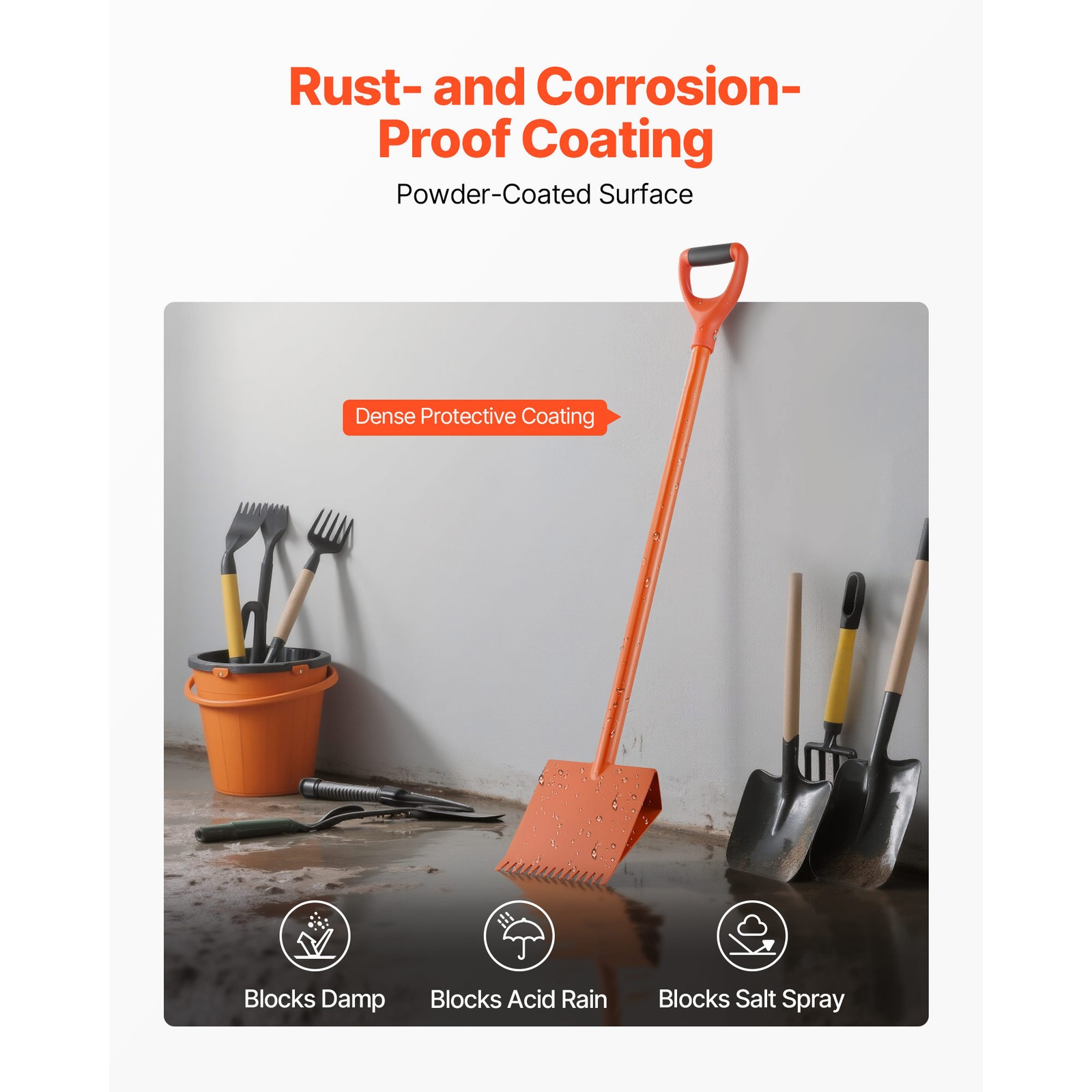 Uimoso Shingle Removal Tool Set 4-Piece Steel D-Grip Handle, Lightweight, Orange