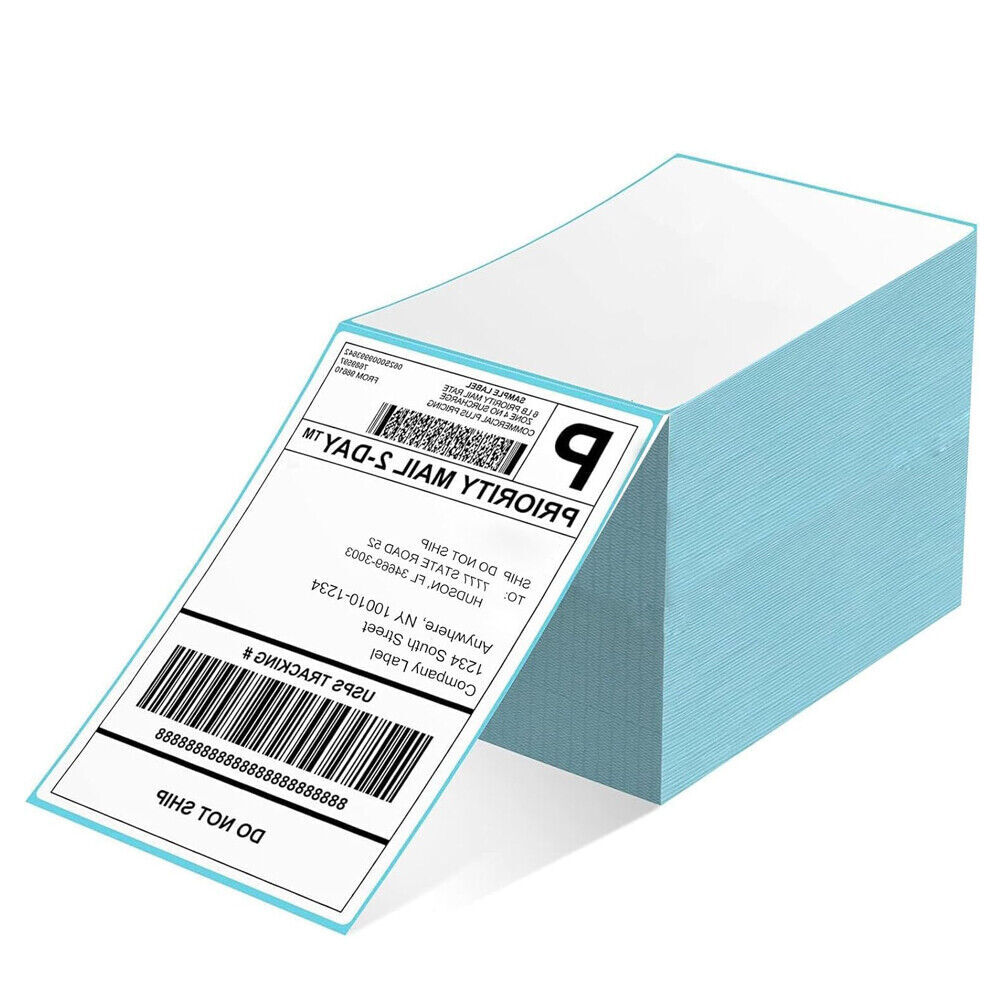 500/1000 4"x6" Fanfold Direct Thermal Shipping Labels for Zebra & Rollo Printers