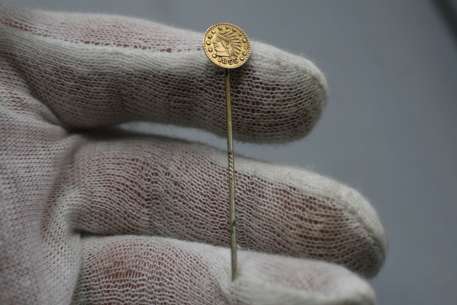 1855 California Gold Indian Head 1/2 dollar token/coin PIN S53