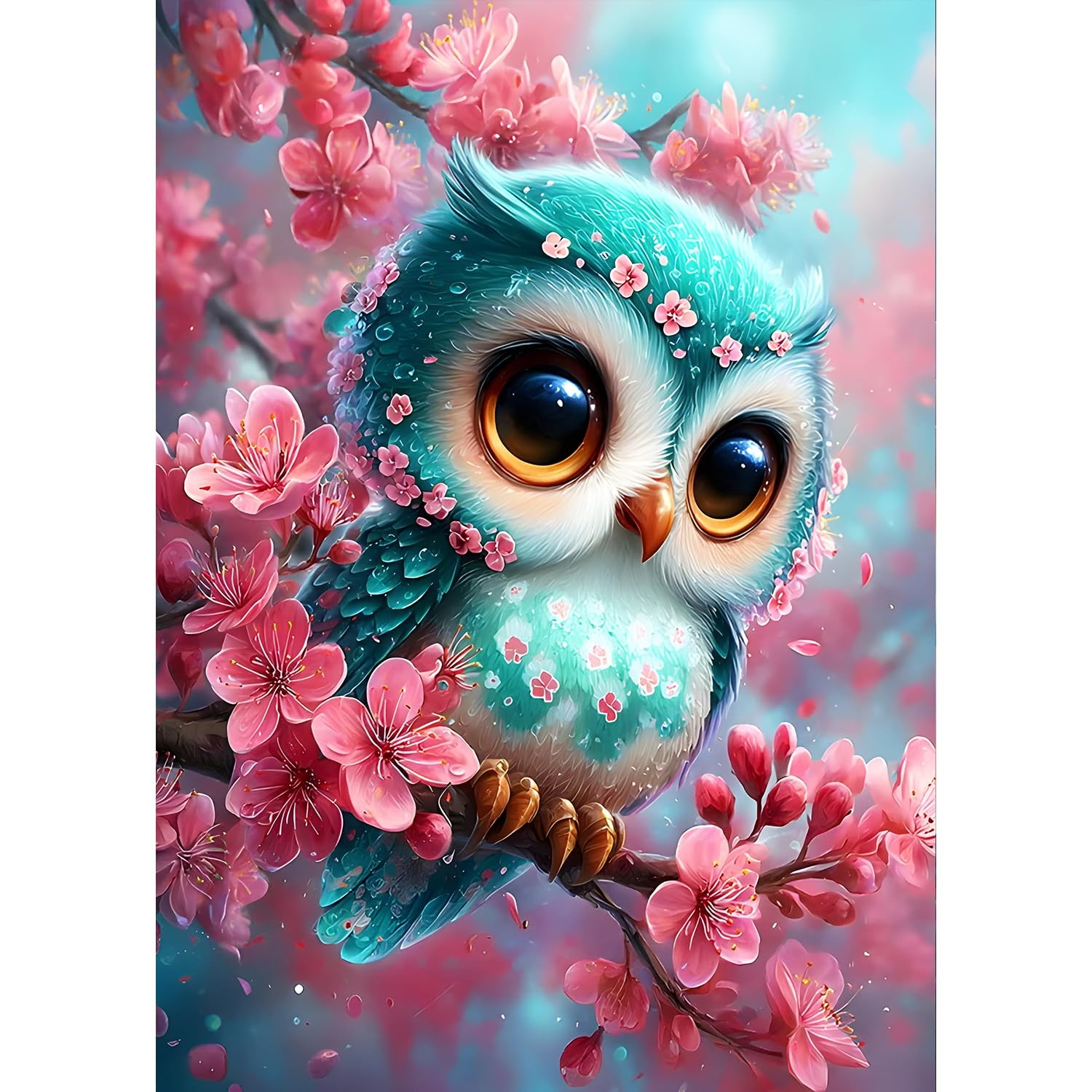 Baby Owl Diamond Painting Kits for Adults Beginners, 5D Flowers Diamond Art Kits