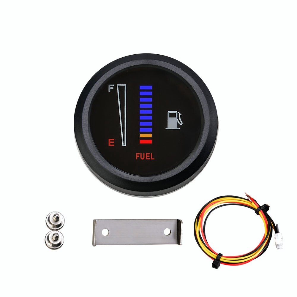 12/24V 2" 52mm Car Motorcycle Fuel Level Meter Gauge LED Display Digital 10 Grid