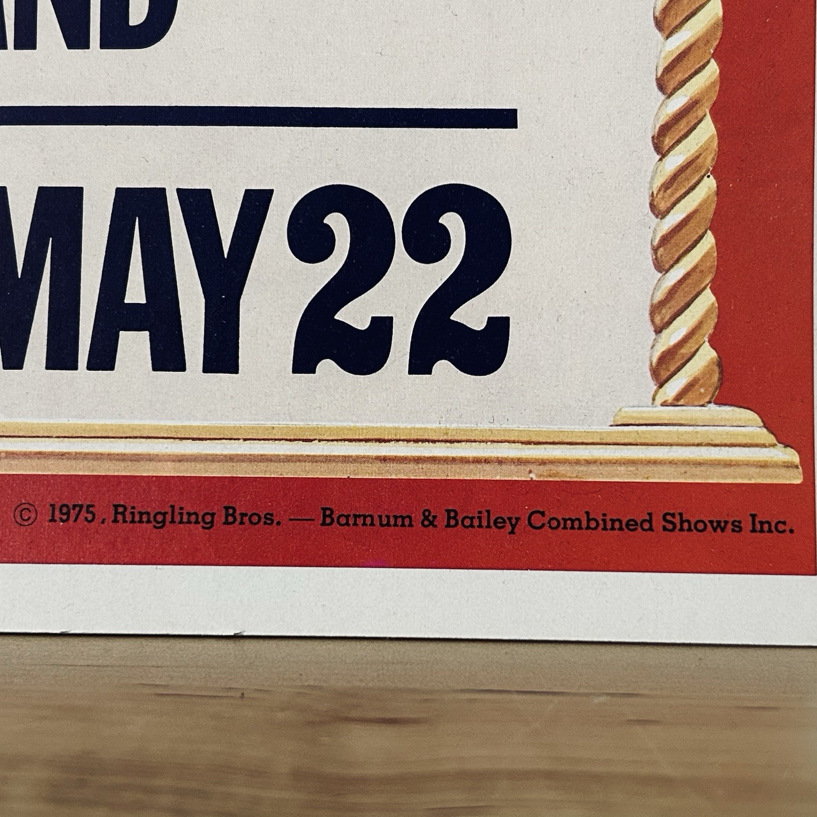 Vtg 1975 Ringling Bros Barnum & Bailey Circus Poster Portland Maine 200 Years