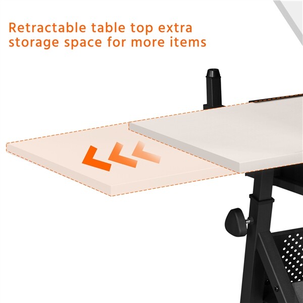 Height Adjustable Art Desk for Adults Tilting Tabletop Drafting Drawing Table