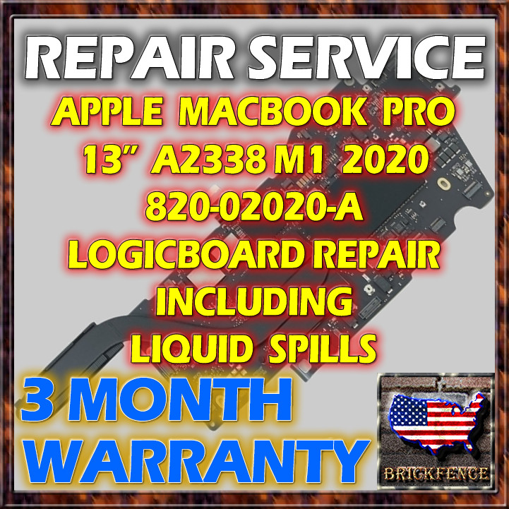 APPLE MACBOOK PRO 13 A2338 M1 2020 820-02020-A LOGIC BOARD REPAIR SERVICE