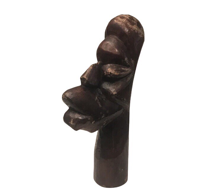 African Wood Carved Sculpture Dark Cherry Heavy Wood