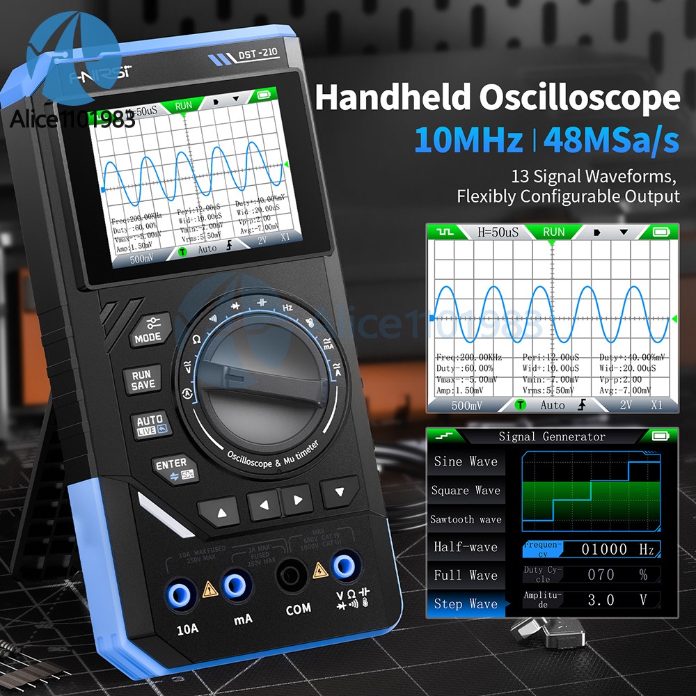 FNIRSI 2C23T 2C53T Digital Oscilloscope Multimeter Function Signal Generator
