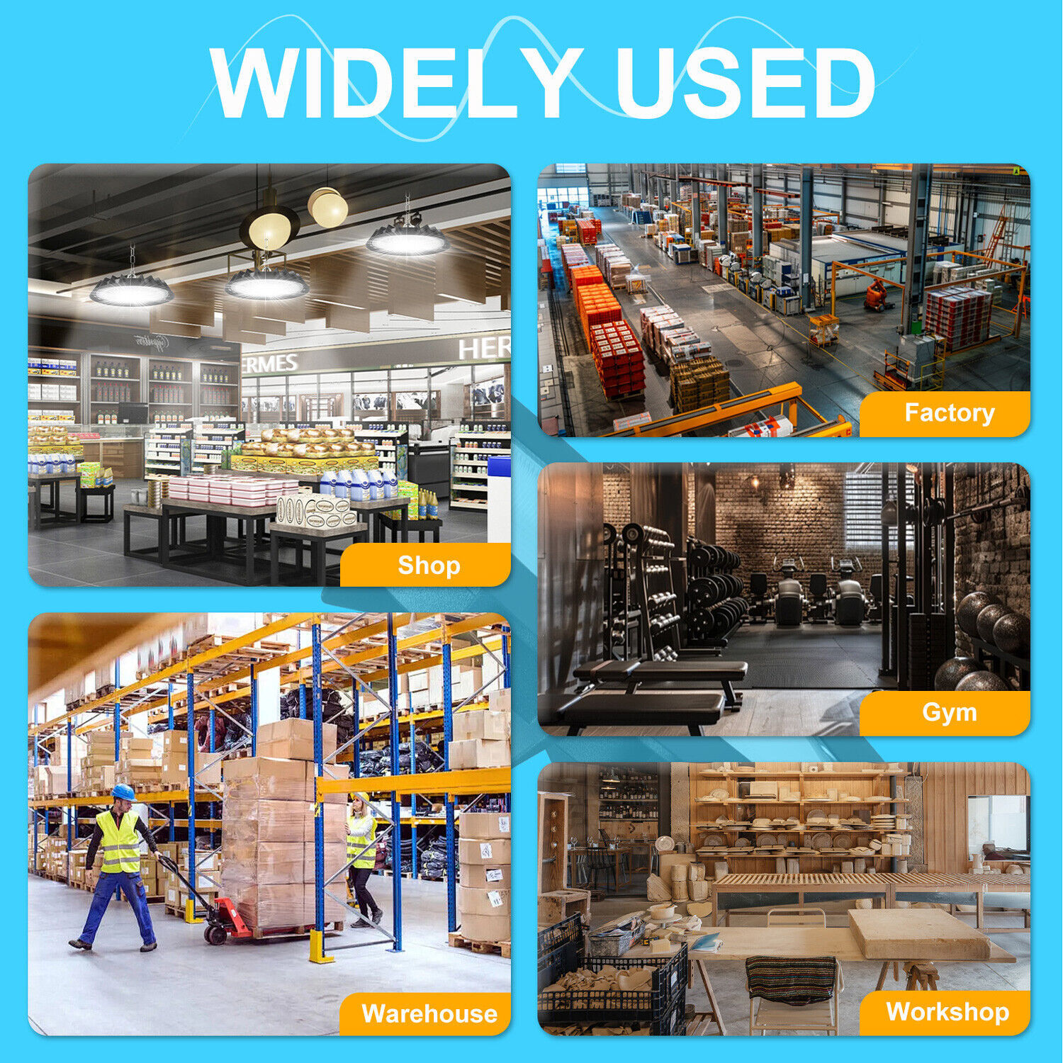 8 Pack 200W UFO Led High Bay Light Commercial Industrial Warehouse Shop Lights