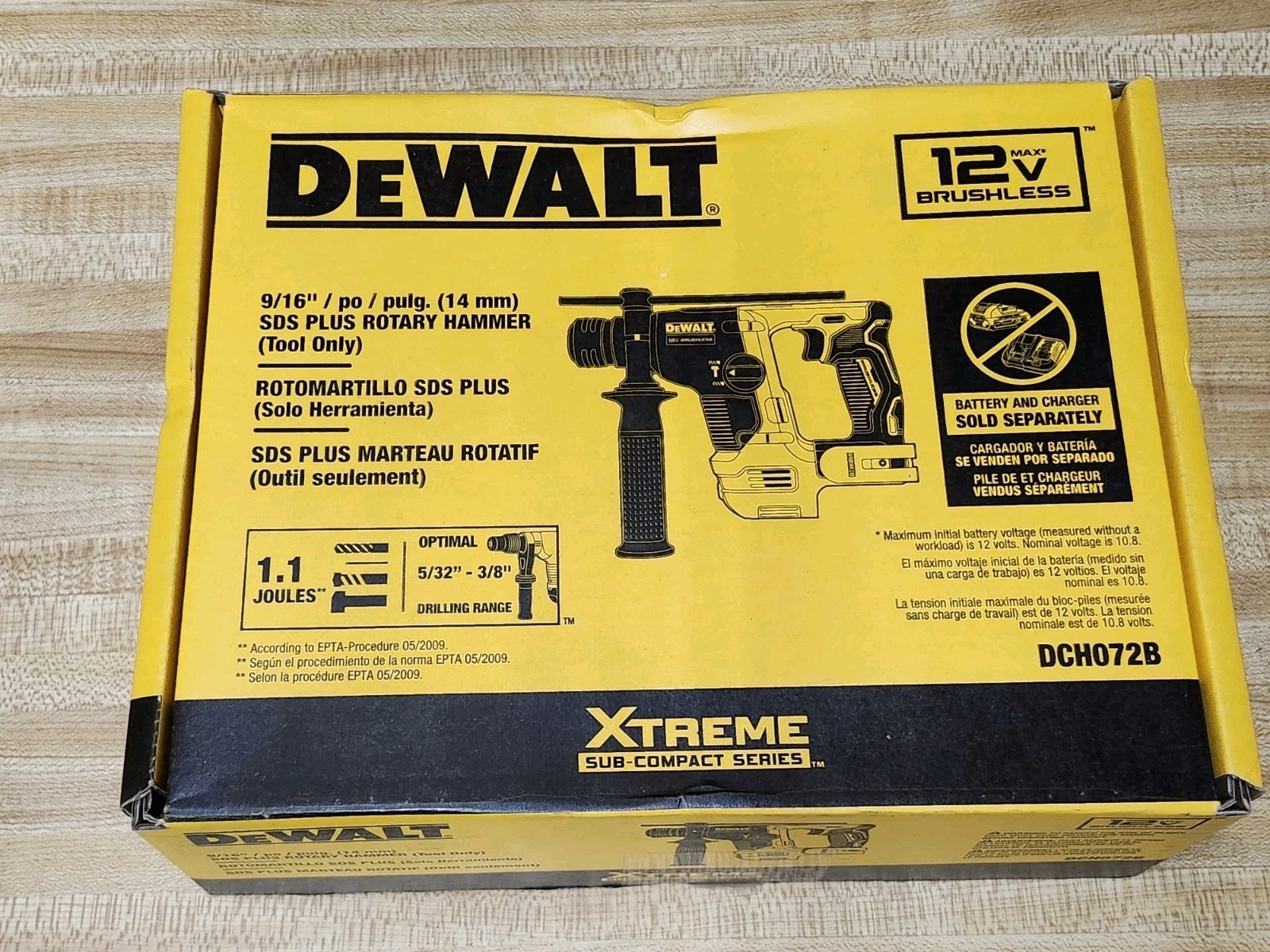 DeWalt DCH072B 12v Brushless 9/16" SDS Plus Rotary Hammer (Tool Only)