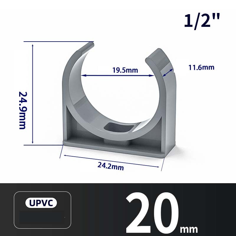 Tube Clamps PVC Pipe Clips Open U Pipe 1/2" to 1-1/2" Fixed Pipe Clamp Support