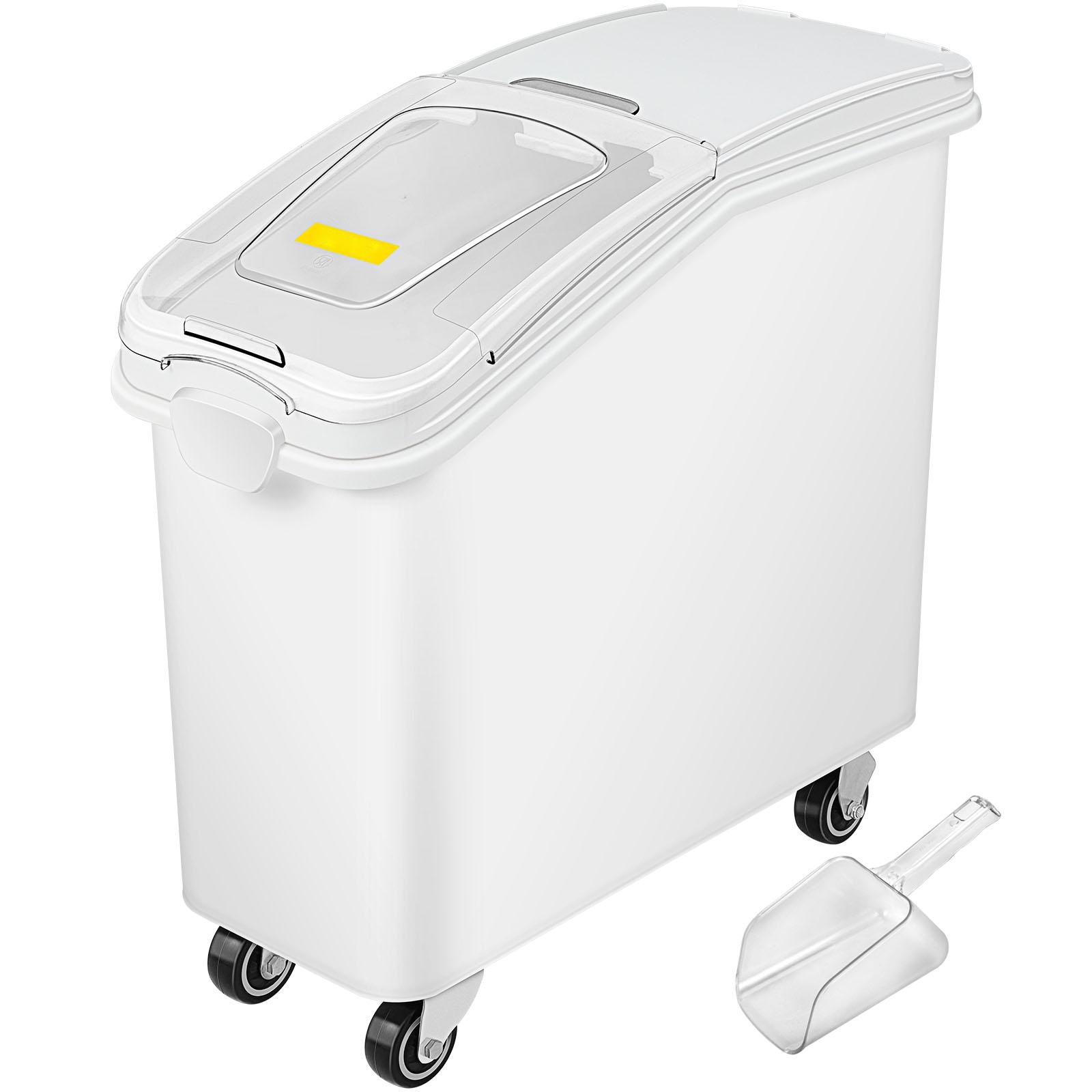 21 Gal Ingredient Bin w/ Scoop 400 Cup Commercial Food Storage for Kitchen