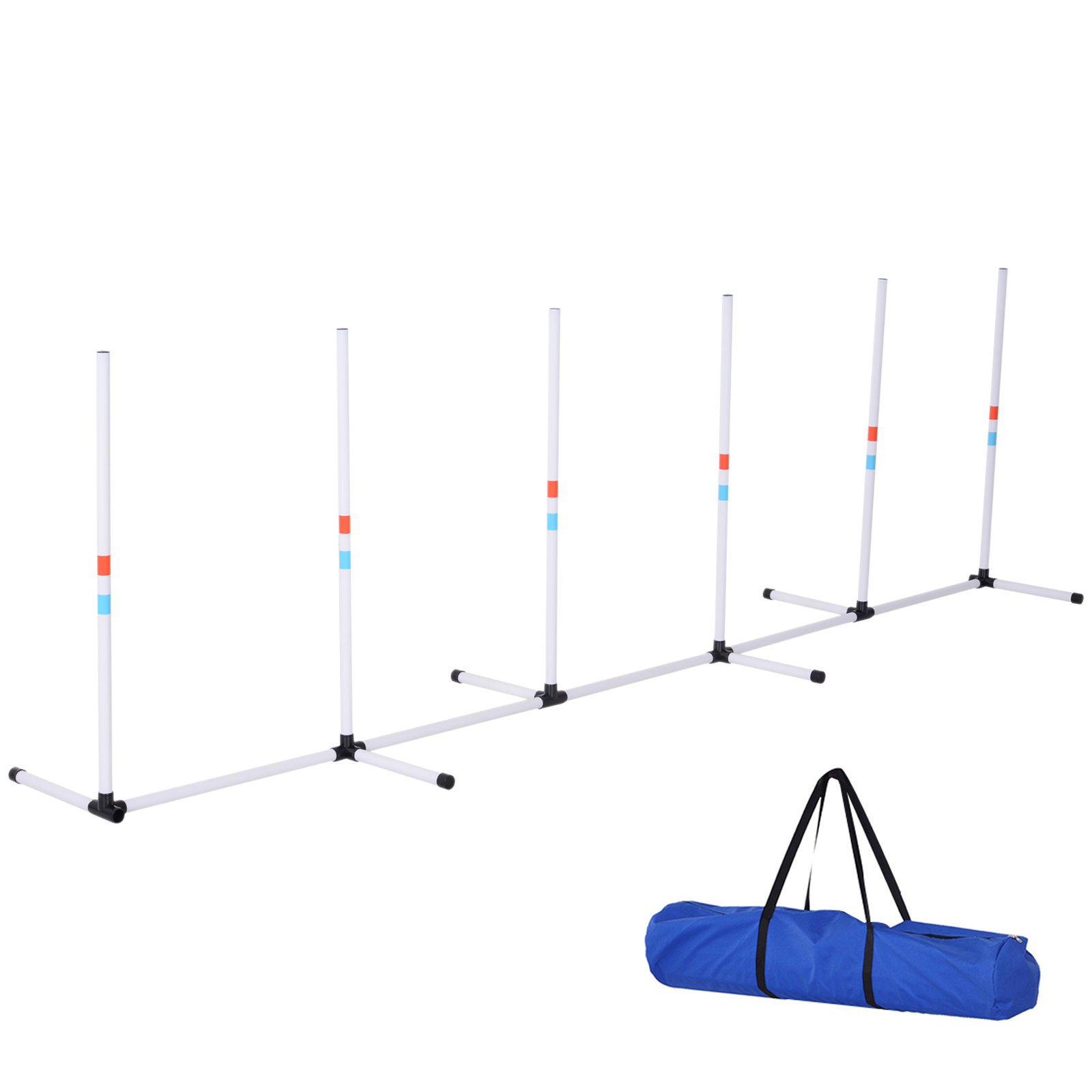 Dog Weave Pole Set Agility Starter Kit Pet Outdoor Exercise Training Set