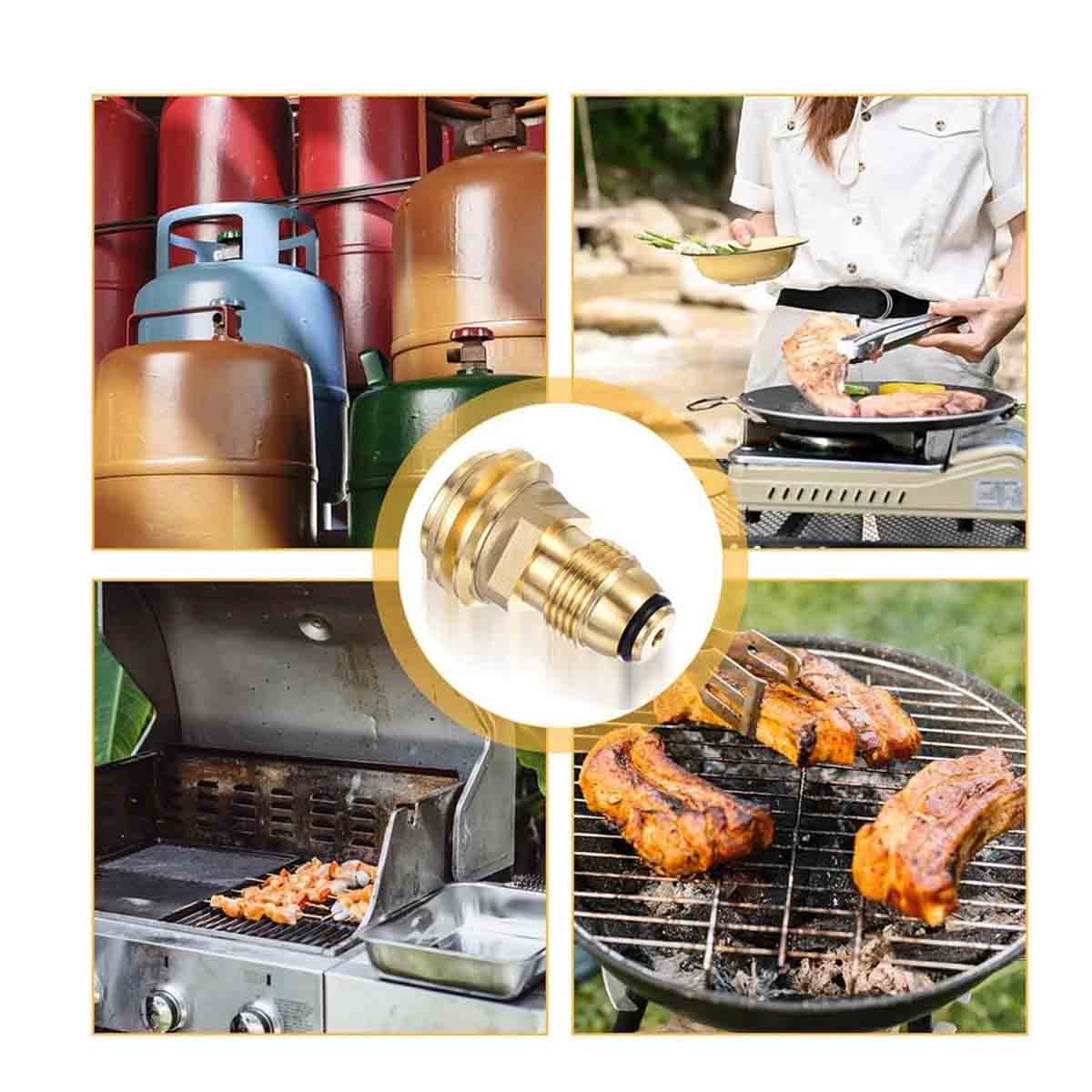 2 PACK Propane Tank Adapter Connector Converts POL LP Tank Valve to QCC1/Type1