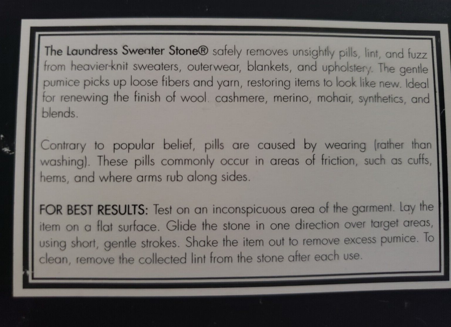 The Laundress New York - SWEATER STONE - De-Pills, Renewing the Finish & More!