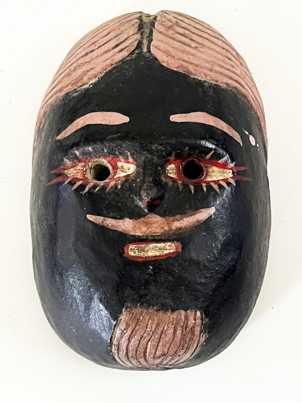 OLD MEXICAN HIDALGO JUANEGRO CUANEGRO JUAN NEGRO FOLK ART HAND CARVED DANCE MASK