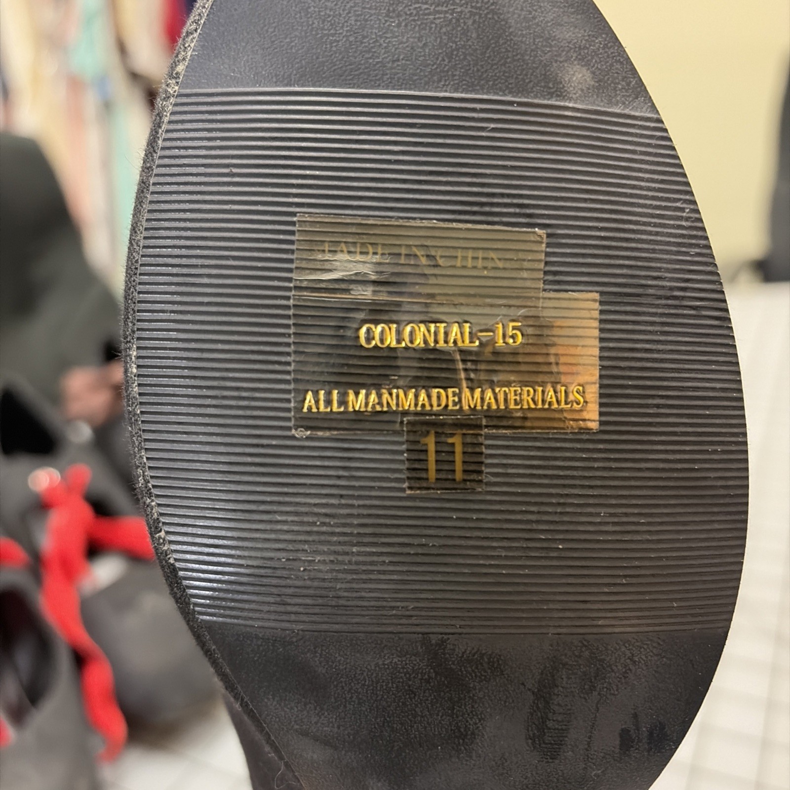 'Costume' style Women's Colonial era Shoes with tan tape ribbon, SZ 11 (W)