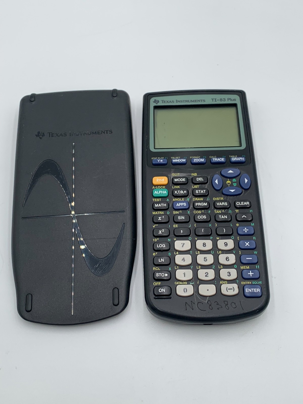 Texas Instruments Ti-83 Plus Graphing Calculator Black With Cover Good