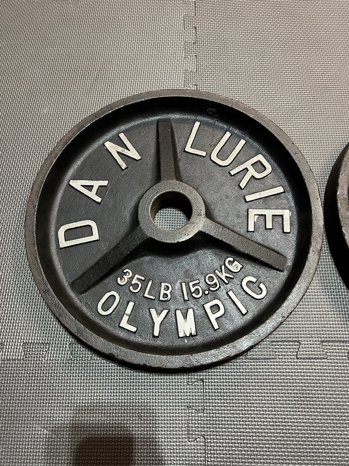 Dan Lurie Olympic Deep Dish Vintage Weight Plates Pair 35lbs not York Jackson