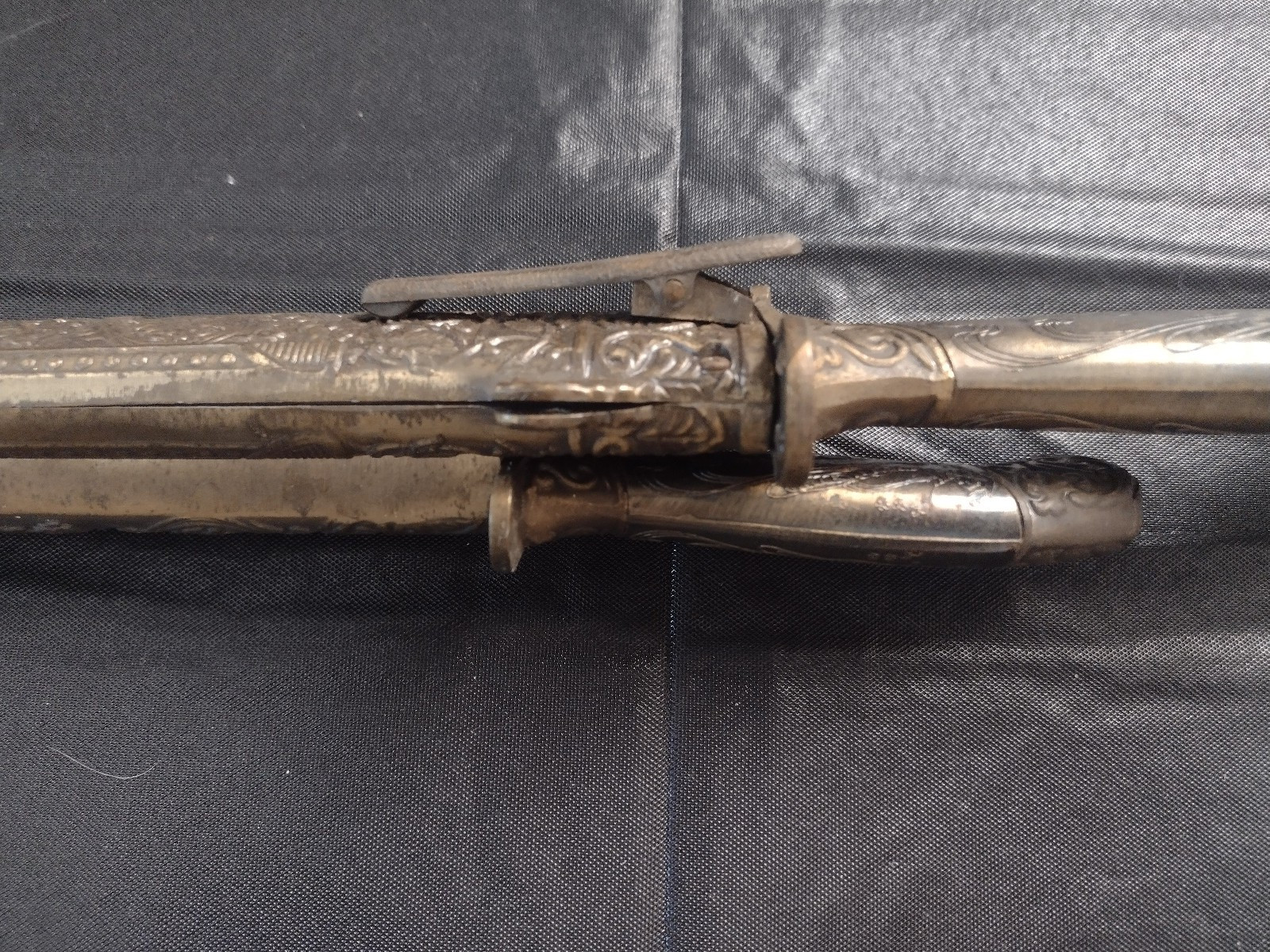 2 Decorative Ornate Brass Handled Dagger Knives with Brass PiggyBack Sheath