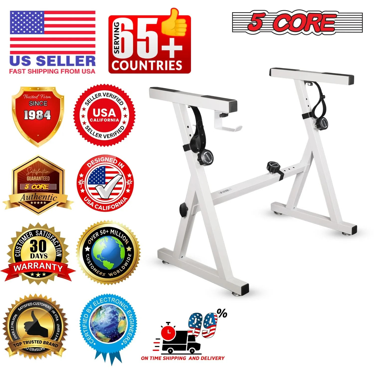 5Core Keyboard Stand Adjustable Height 34.5" Width 32.5” Electric Piano Riser