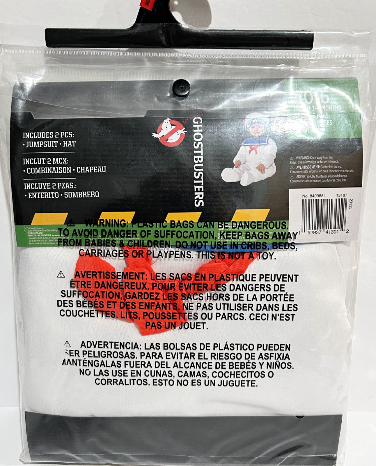 Ghostbusters Infant Stay Puft Marshmallow Man Halloween Costume Unisex 3-6 Mo