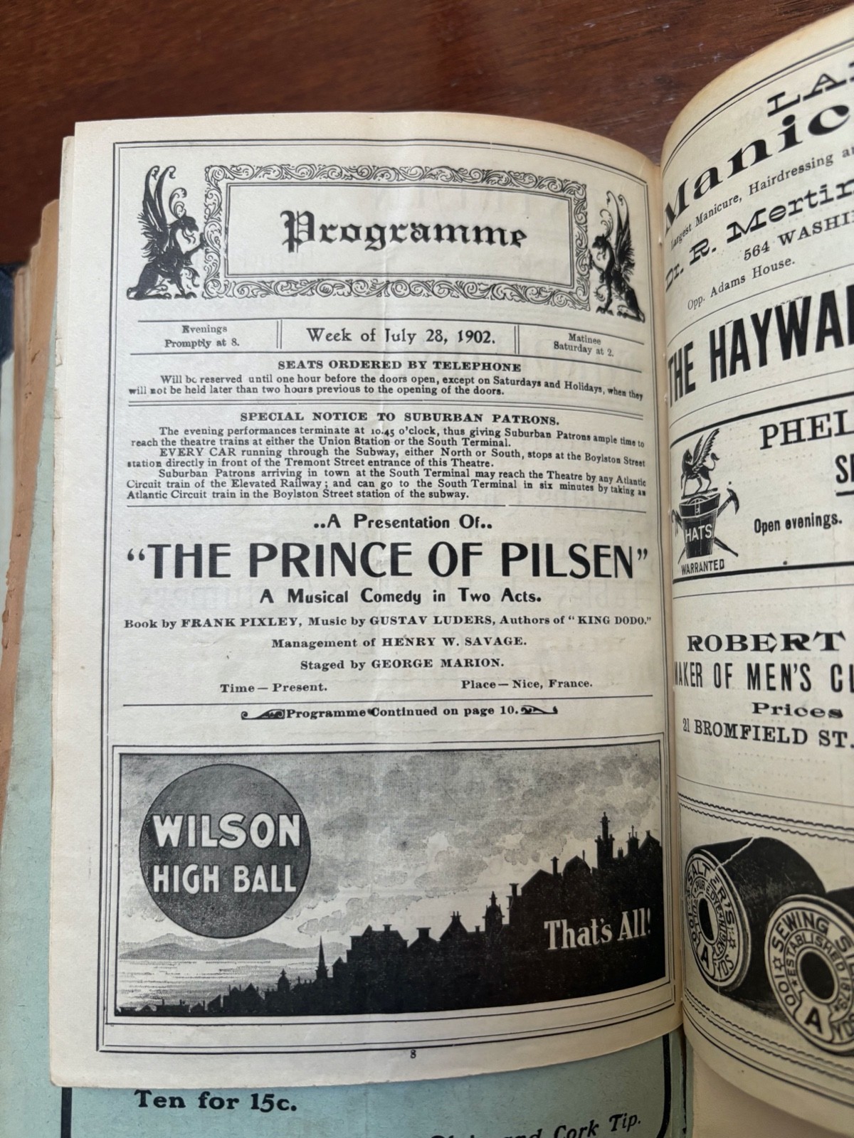 ANTIQUE THEATRE PROGRAMS 1901-1905 - 45 BOUND IN A BOOK MANY THEATRES BARRYMORE
