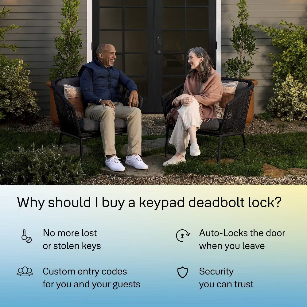 Master Lock Yale Electronic Keypad Deadbolt in Black Suede Finish