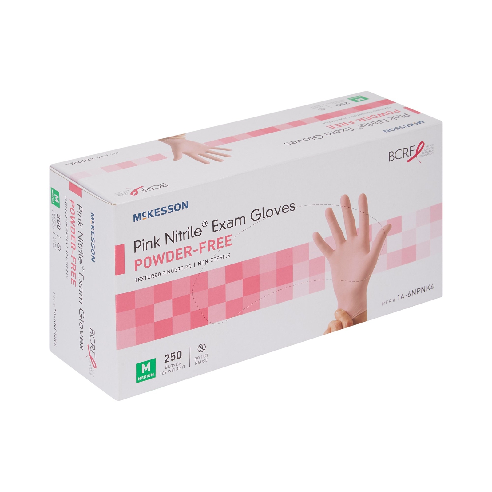 McKesson Pink Nitrile Nitrile Exam Glove Standard Cuff Length MEDIUM 250 per Box