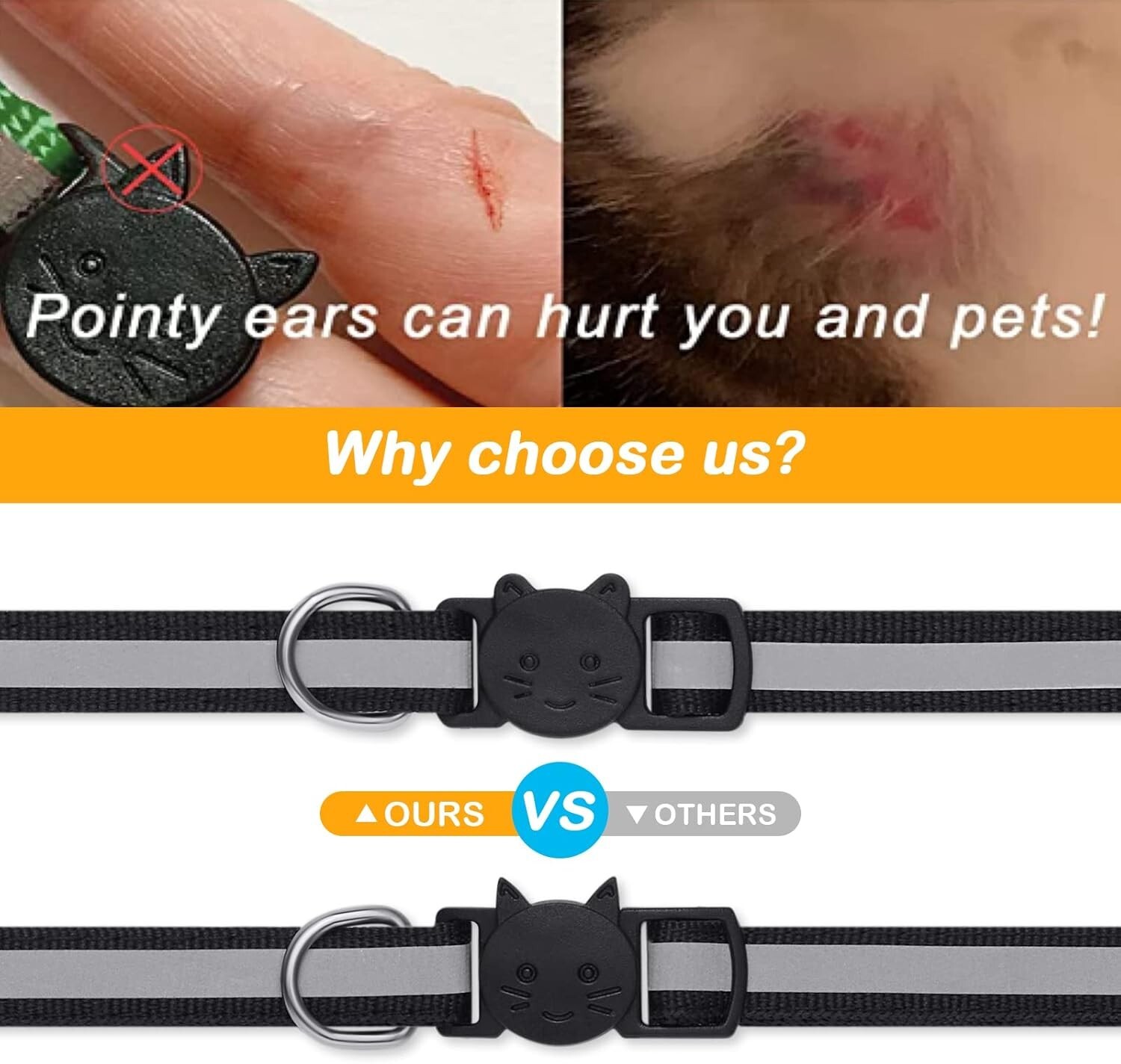 Extodry 12 OR 4 Pack Reflective-Breakaway Cat Collars with Bells,Safety Buckle