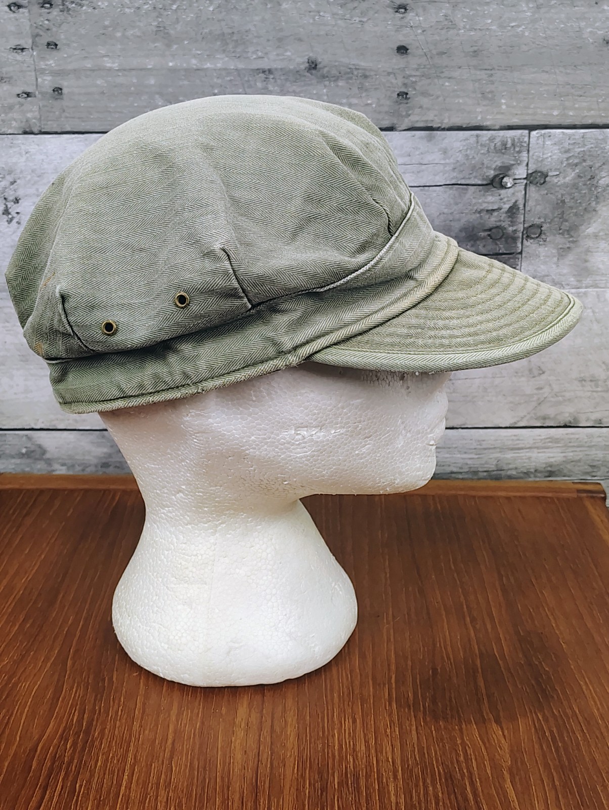 Vintage Original WWII Korean War USMC HBT Cap Hat