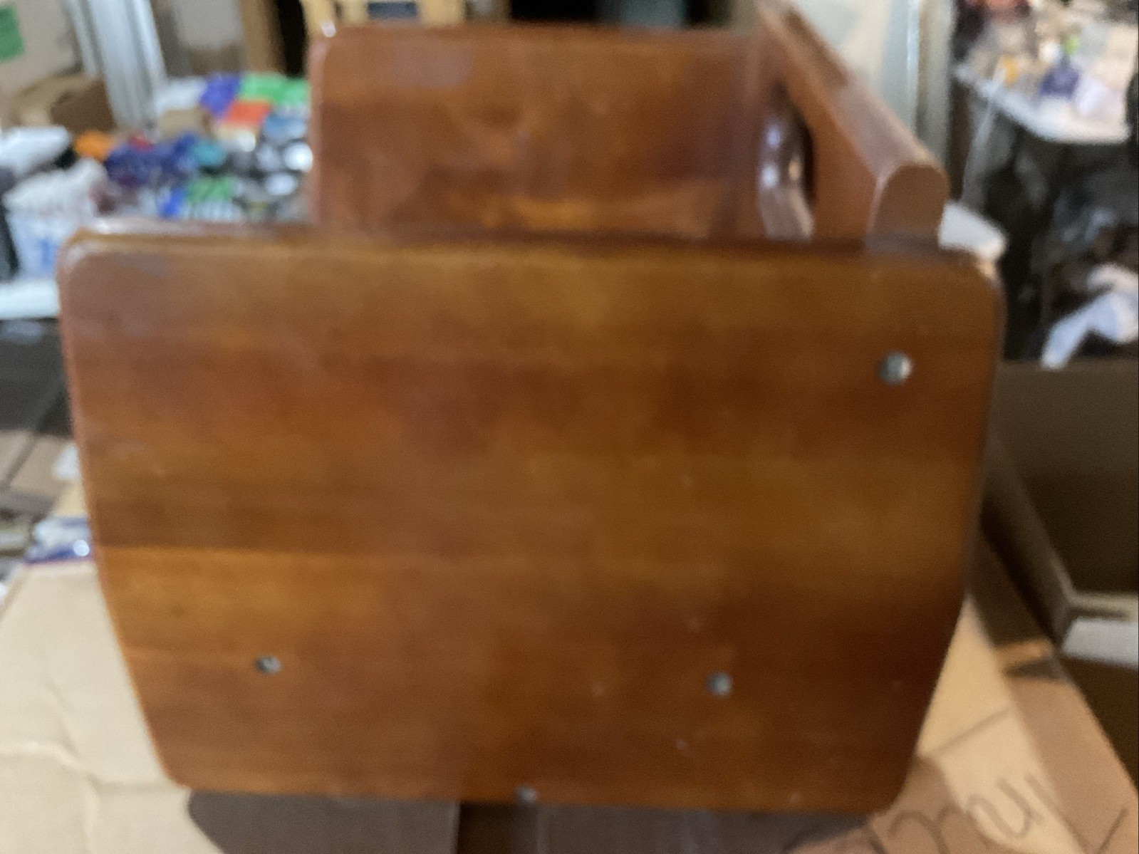 Restaurant Children Booster Seat in Mahogany Wood Finish Commercial USED Read