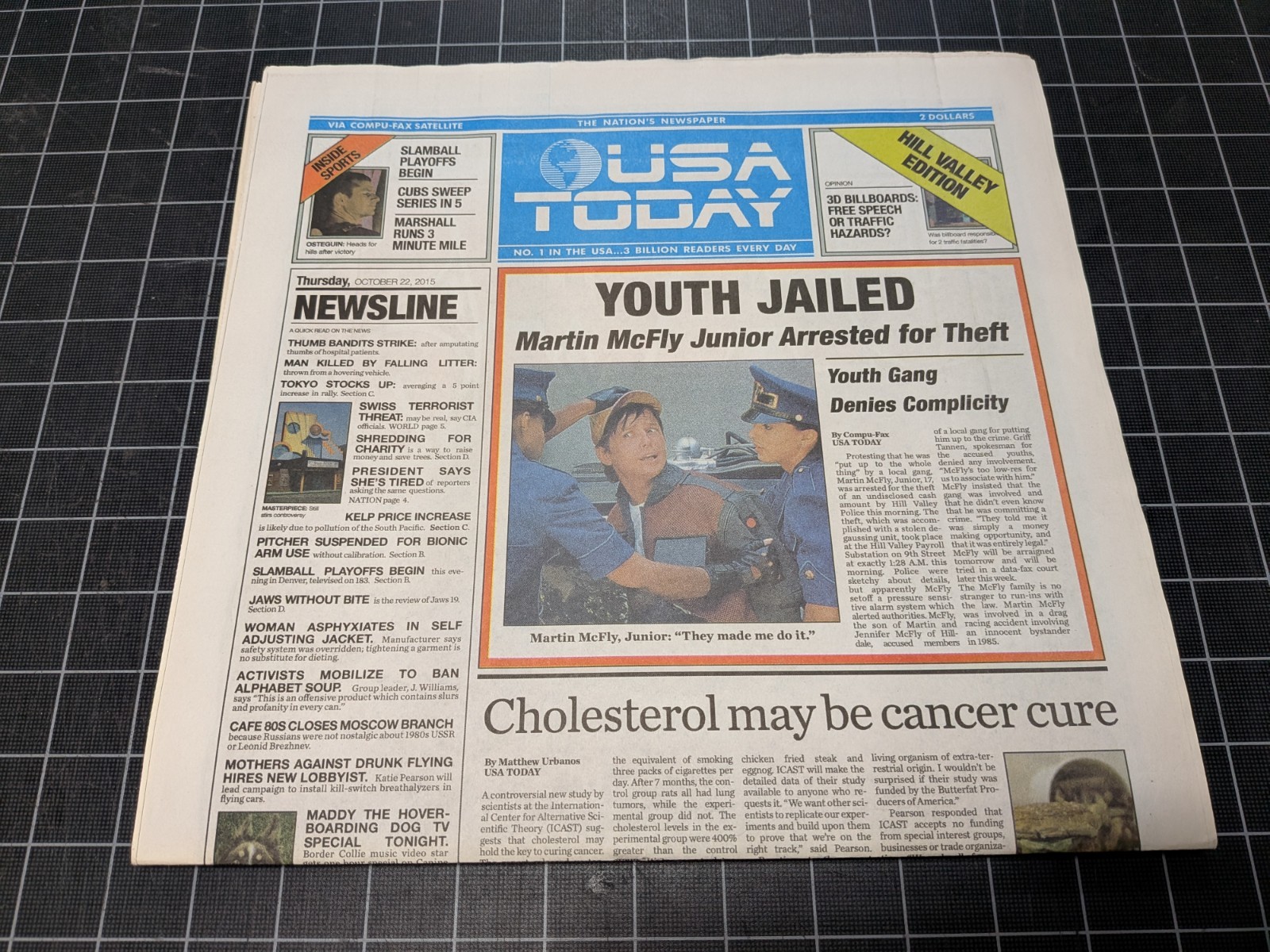 Back to the Future USA Today Special Edition Newspaper - October 22, 2015