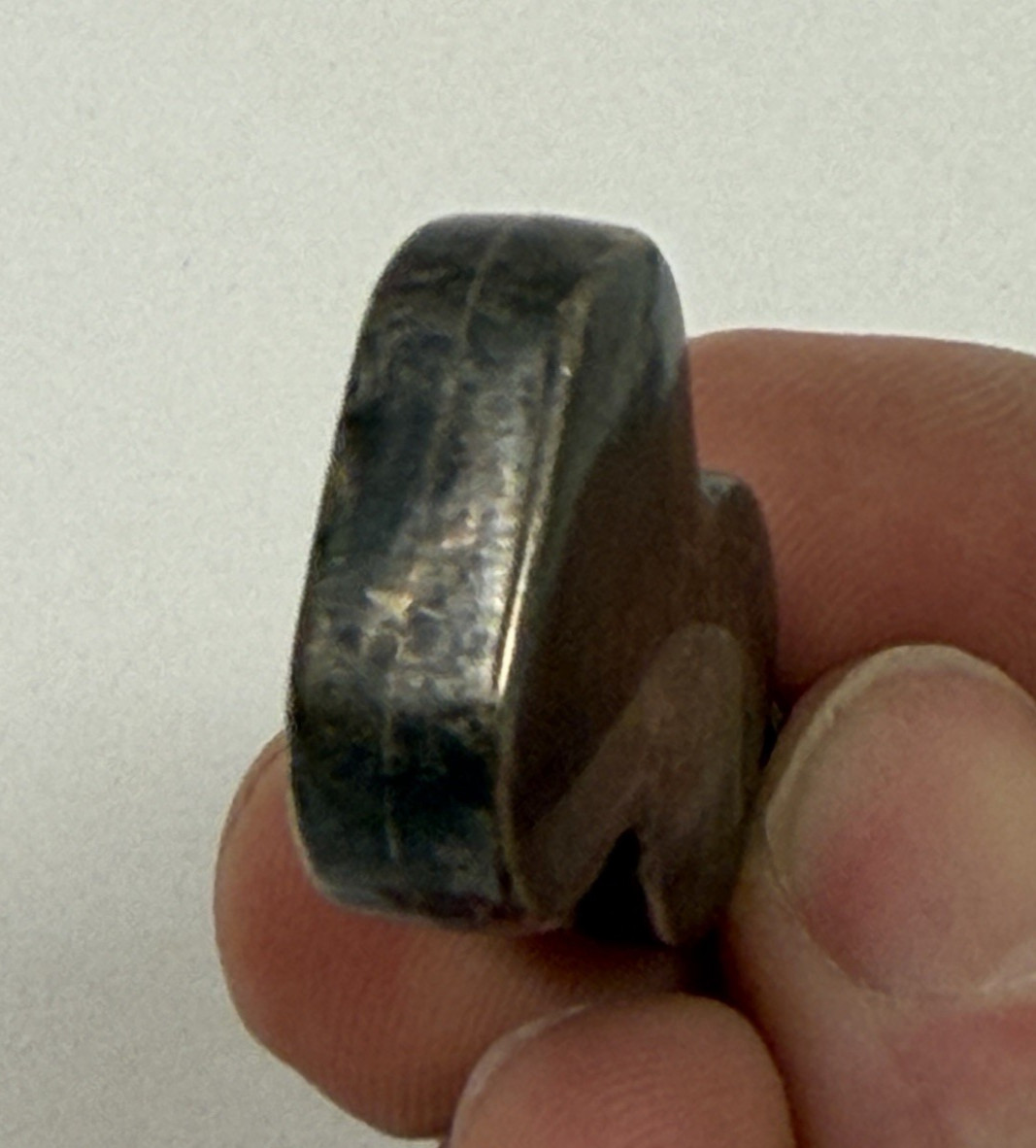 Vintage Sterling Silver 925 Mexican Snuff Perfume Bottle Amber Stone