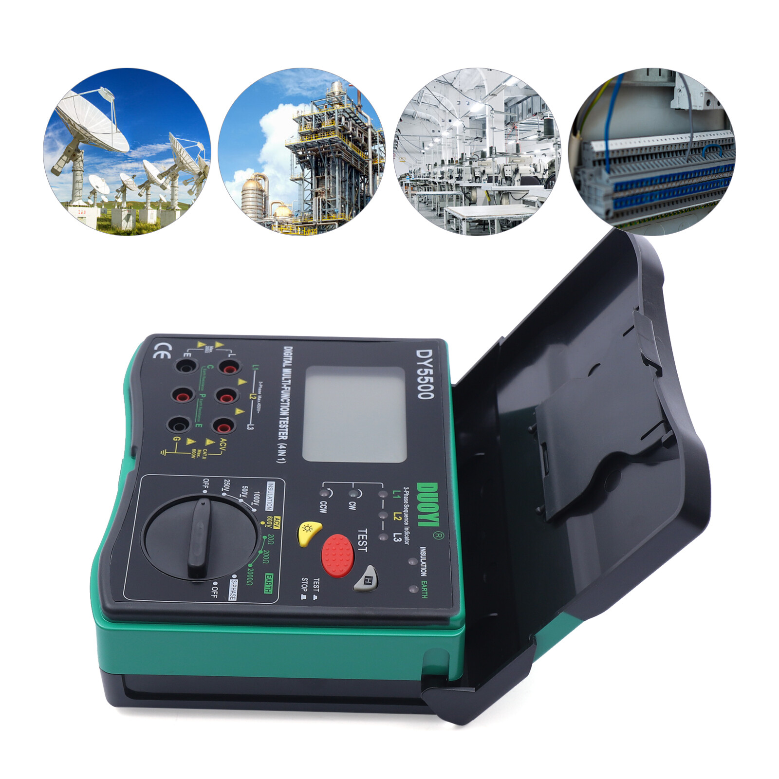 Digital Resistance Meter Ground Earth Insulation Tester 0.01 to 2000 ohm DY5500