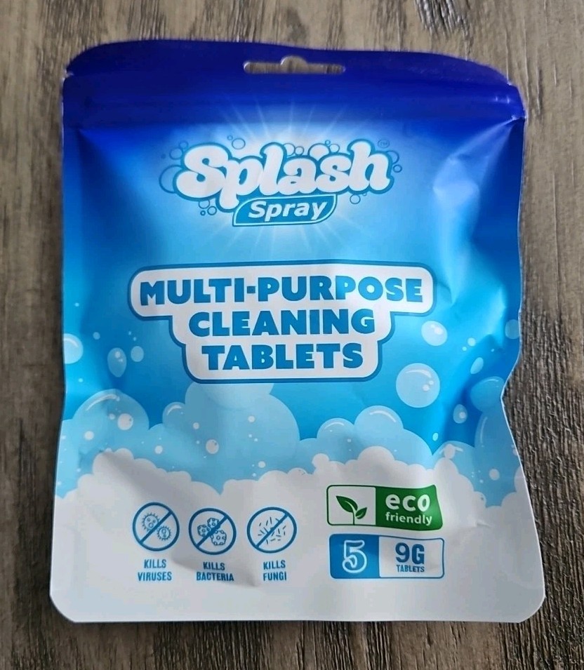 Splash Spray 1 pack of 5 Larger 9 Gram  Multi-purpose Cleaning Tablets