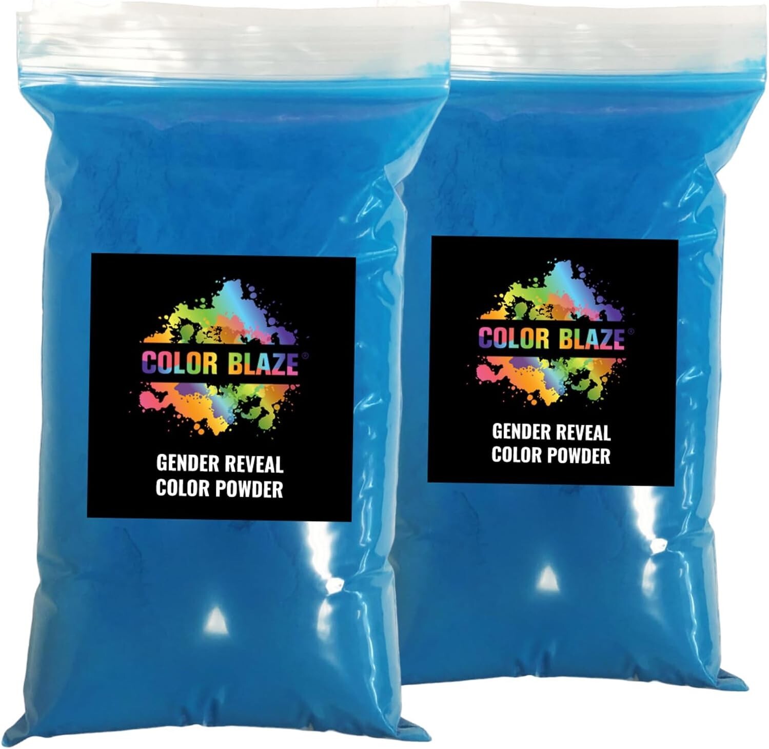 Color Blaze Gender Reveal Powder 2lbs Blue Baby Boy Party Shower (2-1LB bags)