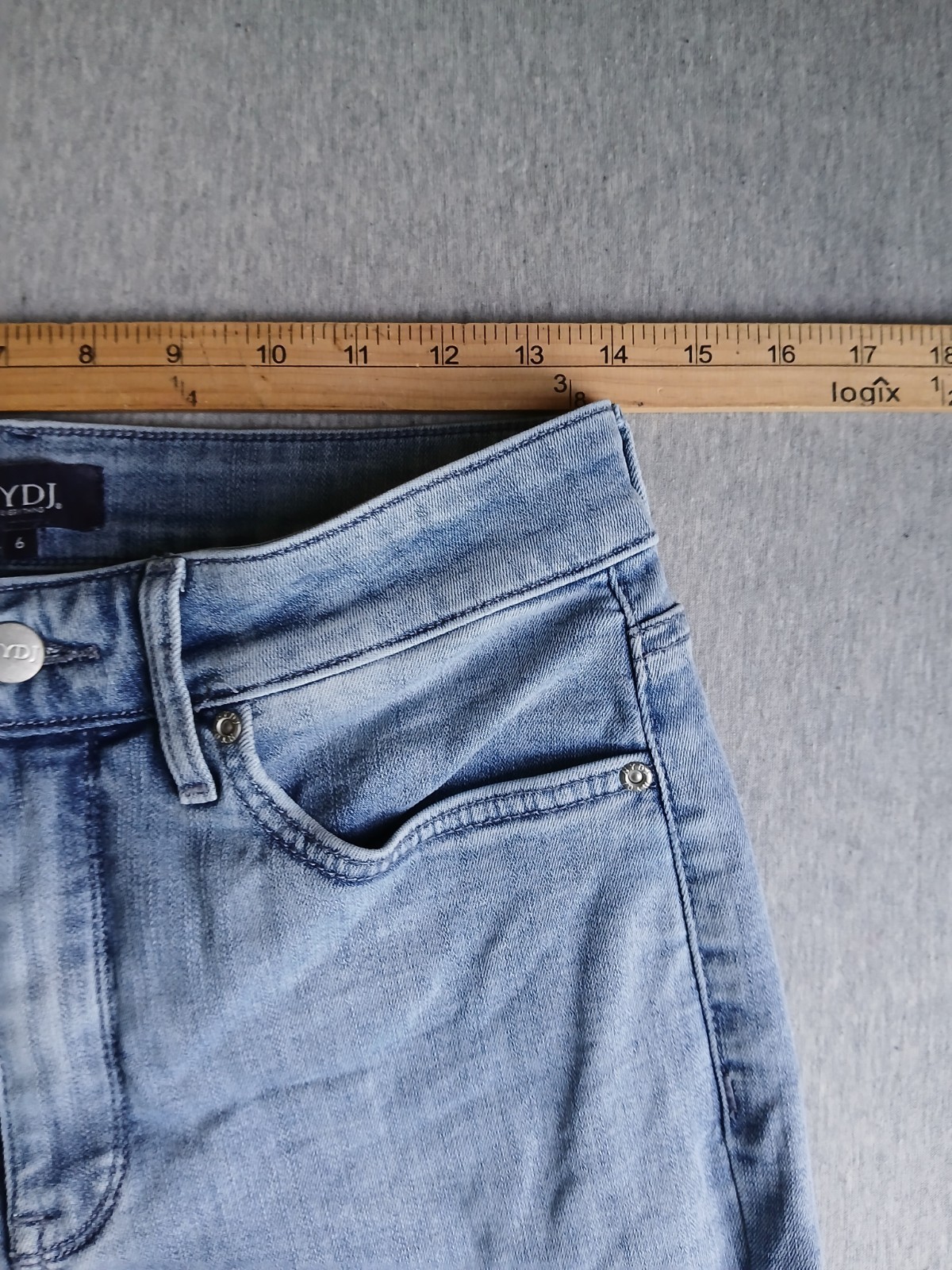 NYDJ Jeans 6 Marilyn Straight Lift Tuck High Rise Straight Stretch Slit Boho