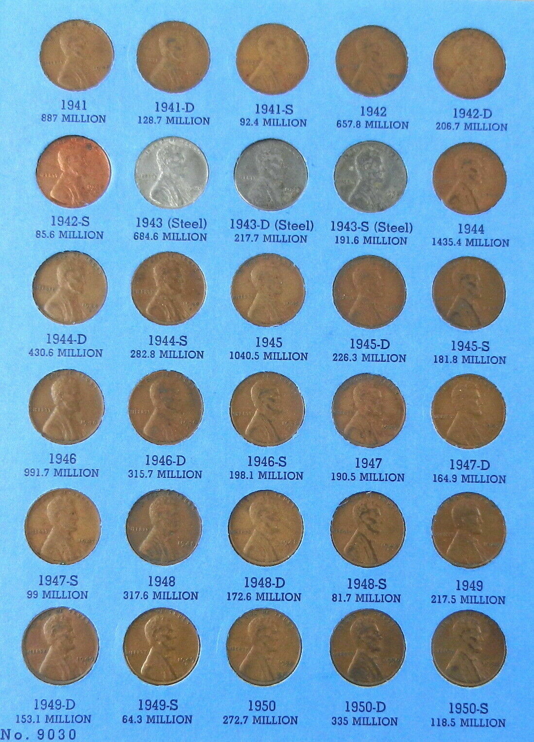 Complete 1941-1974 Lincoln Wheat Cent Set -Includes 1943 Steel Cents! Collection