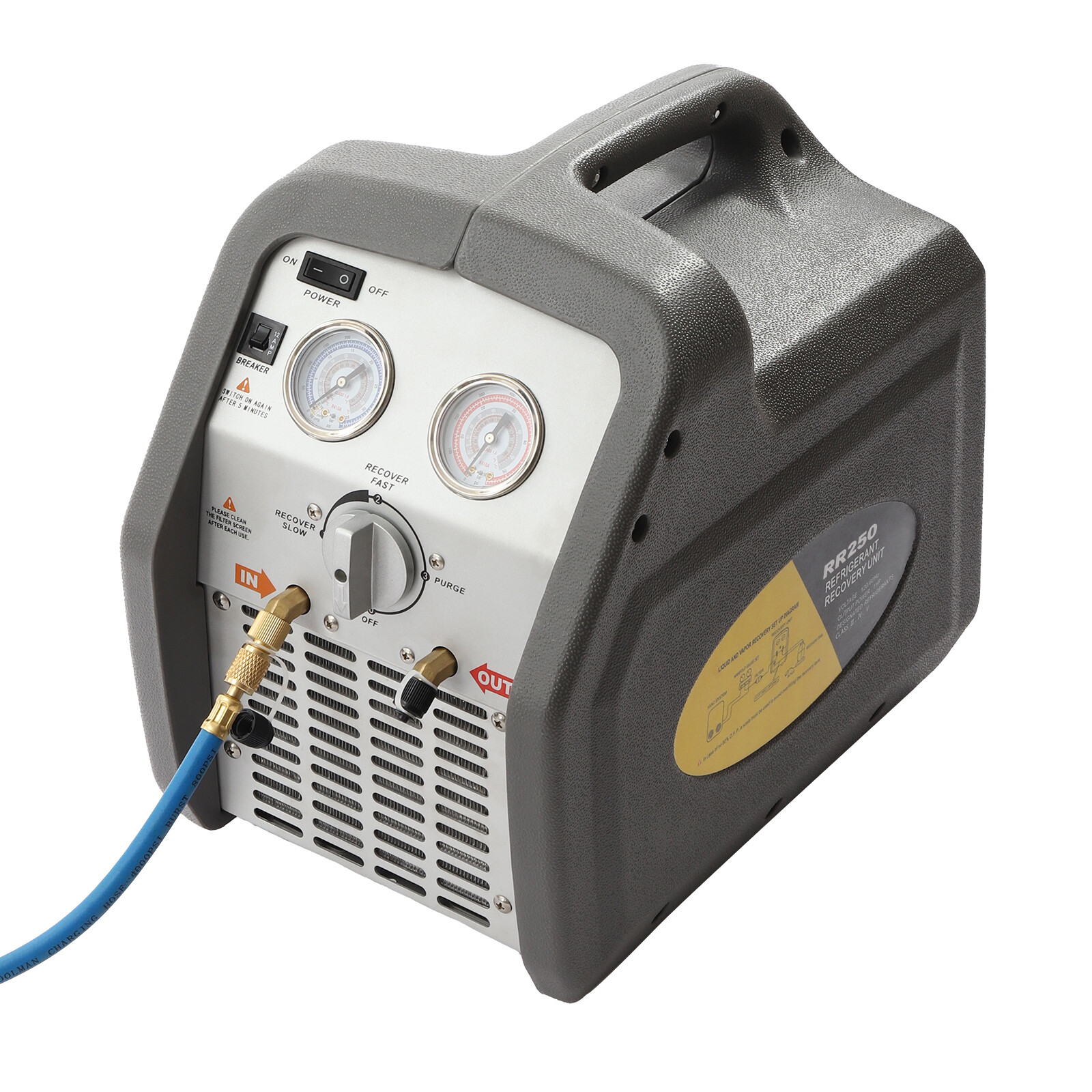 A/C Refrigerant Recovery Machine for hvac freon reclaim 3/4HP 110V/60Hz 558psi