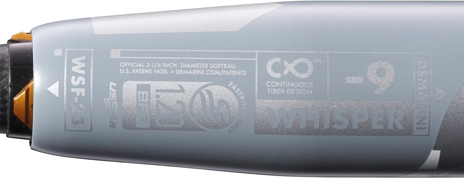 New 2023 DeMarini Whisper Fastpitch Softball Bat 2 1/4" Gray/Black