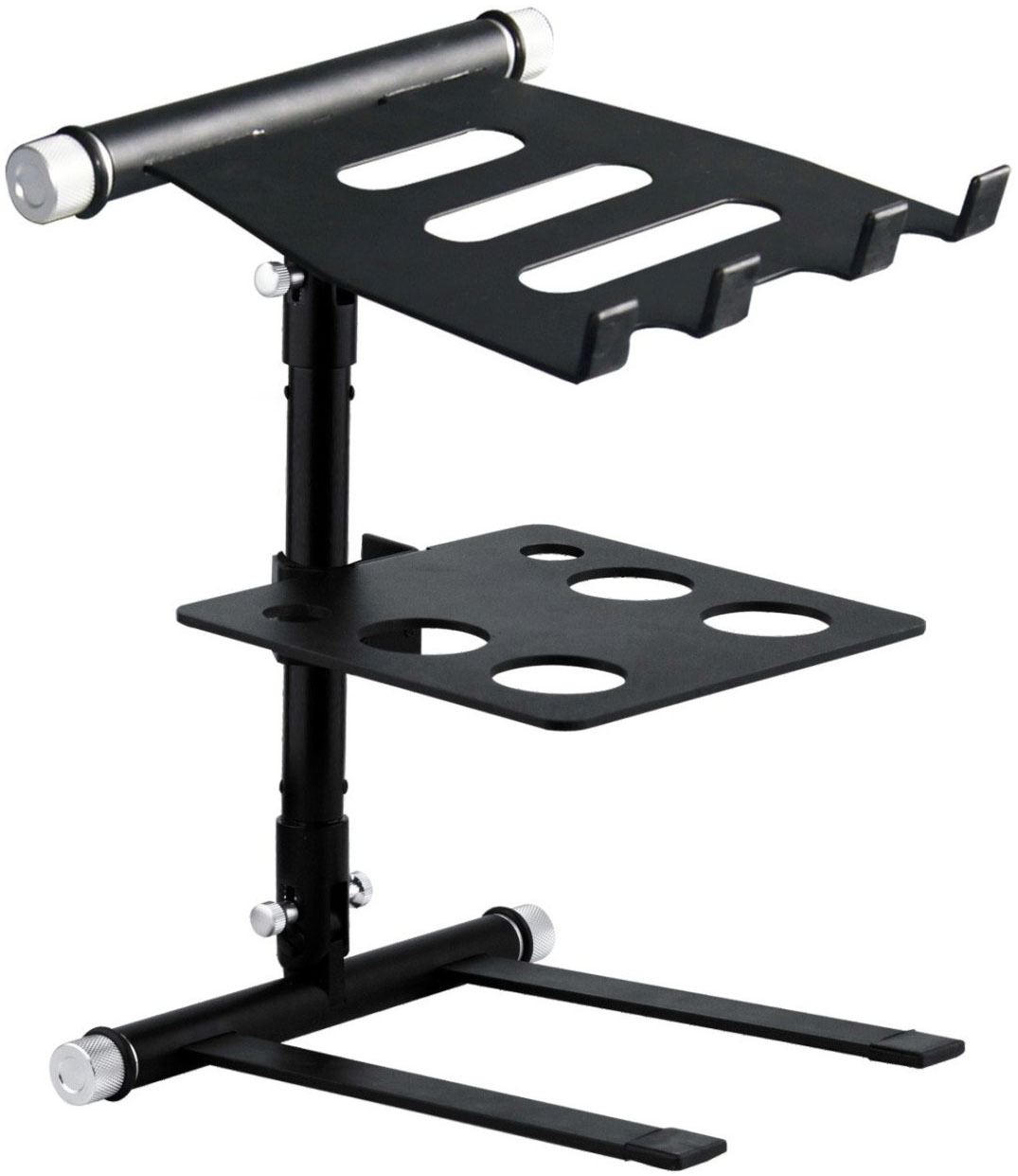 Portable Folding Adjustable DJ Laptop Stand w/ Removable Sub Tray