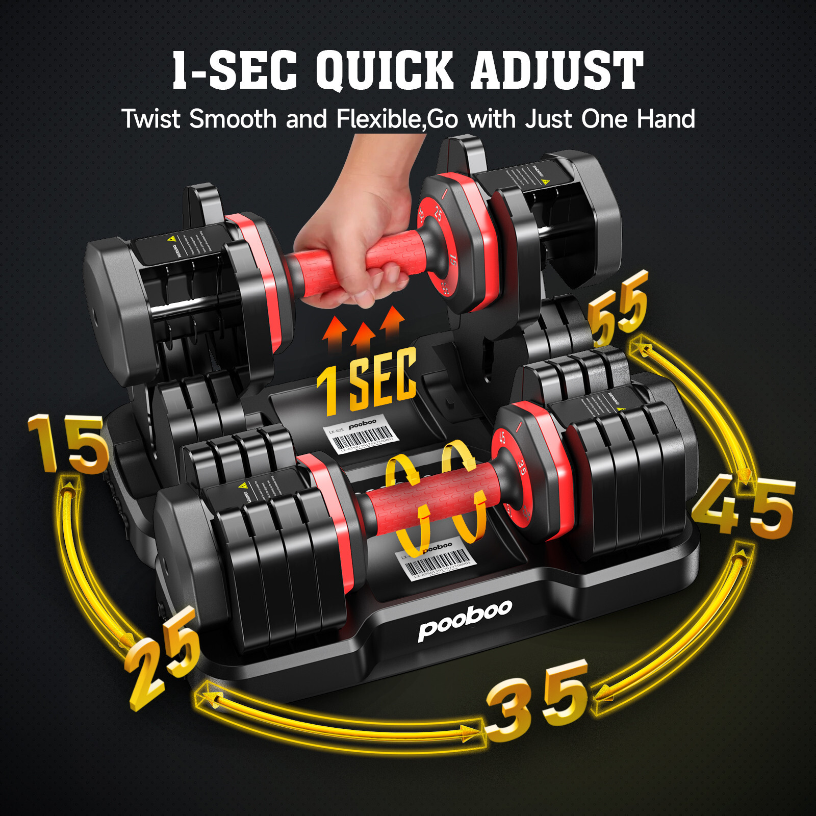 Adjust Dumbbell Set Adjustable Weight Dumbbell Set body Fitness Workout 25*2