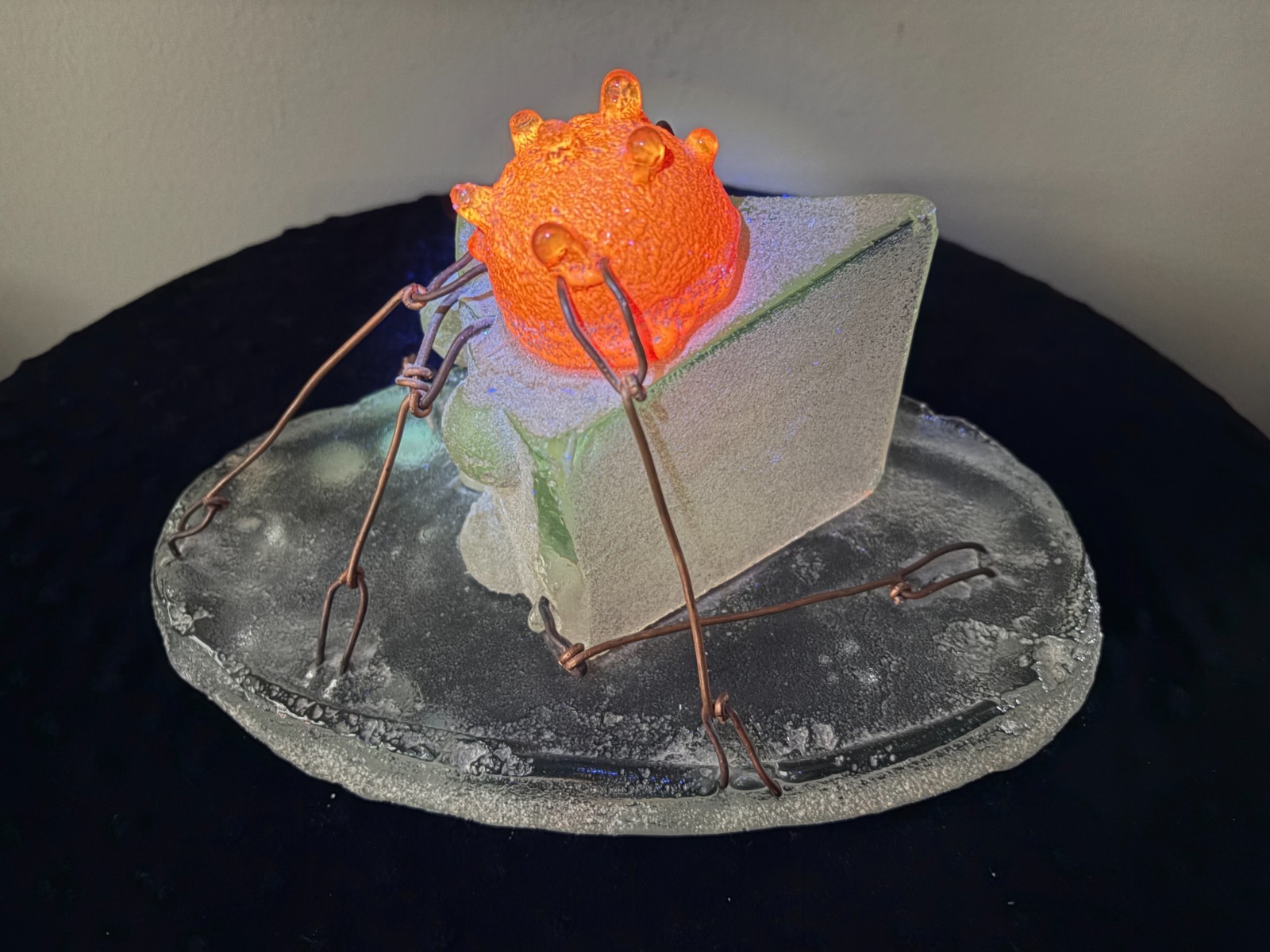 Hank Murta Adams Large Piece Slice of Cake Art Glass Sculpture 10.5" X 5.75"