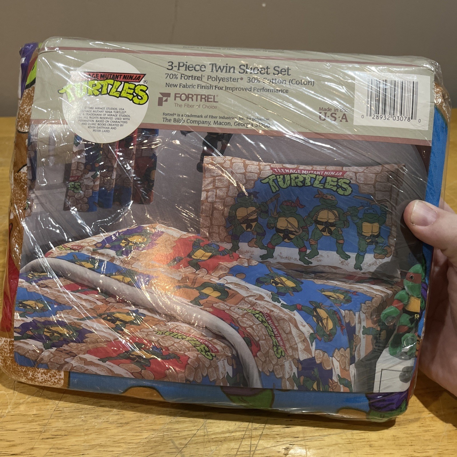 Vintage Teenage Mutant Ninja Turtles TMNT 3 Piece Twin Sheet Set 1988 NOS Bibb