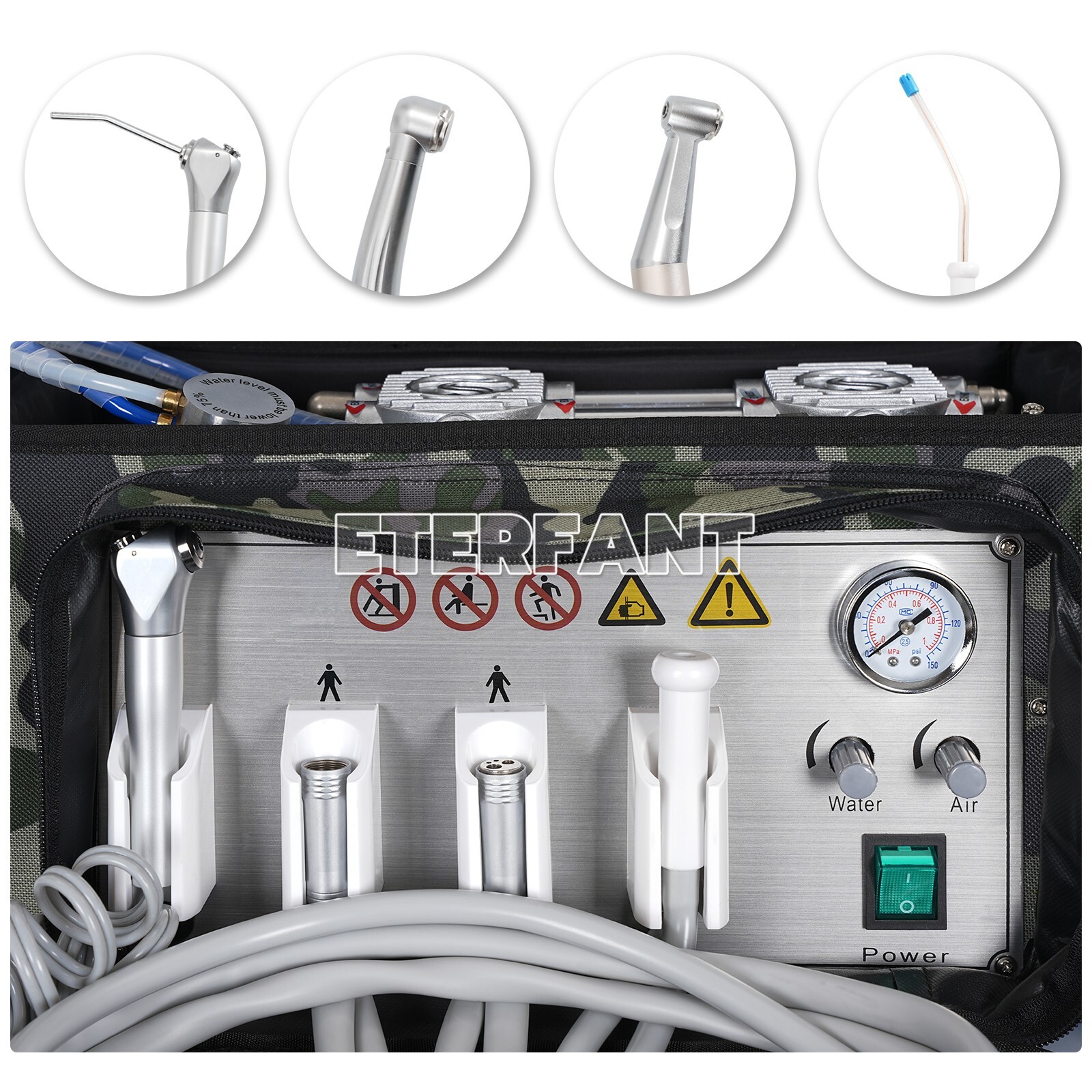 Portable Dental Delivery Unit Bag Air Compressor Suction System 4 Hole BD-401 US