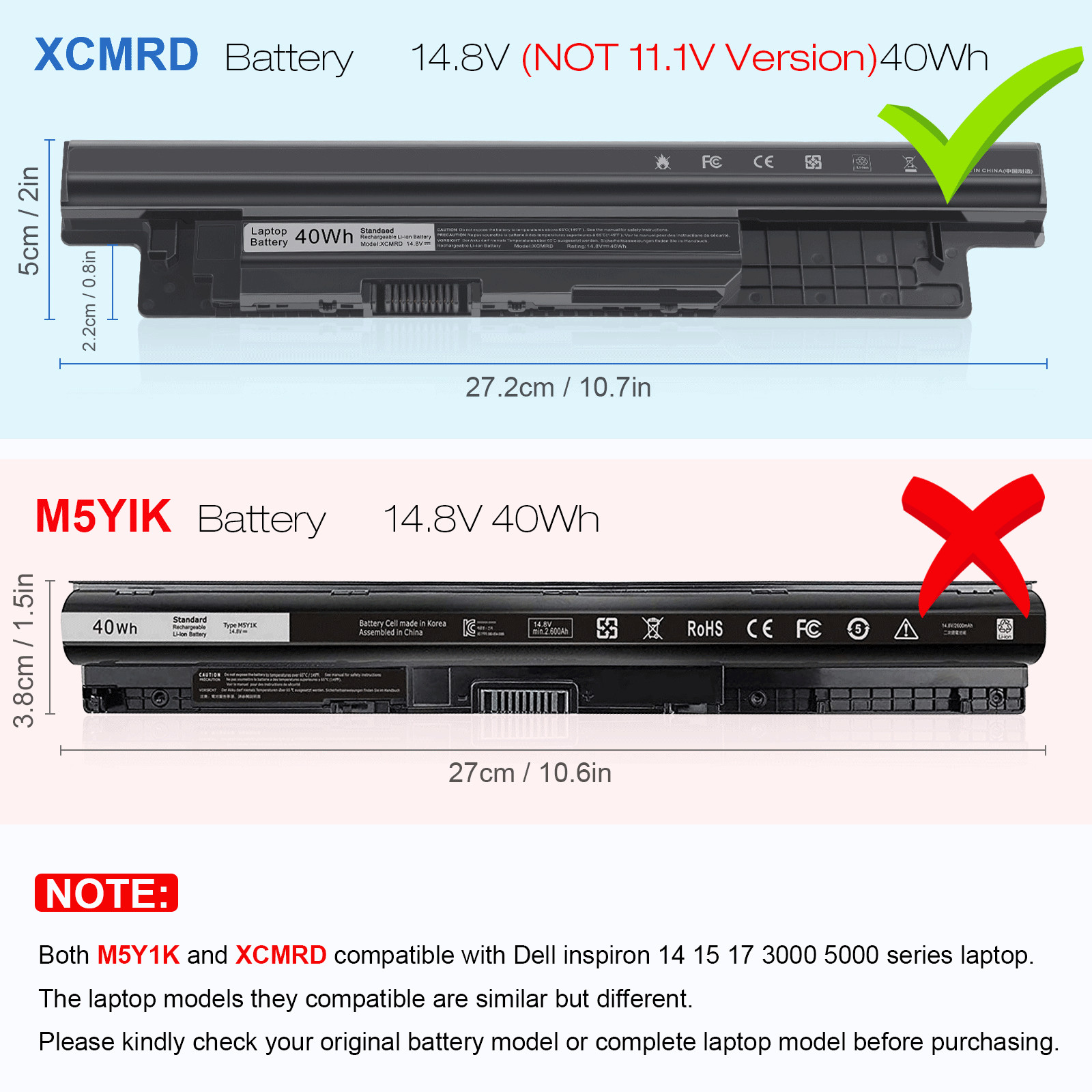 Lot Battery for Dell Inspiron 15 3000 15-3542 15-3543 15-3541 15-3531 15-3537 US
